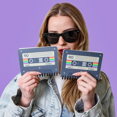 Retro Cassette Tape Notebook Set of 2 – A6 Mini Spiral Journals