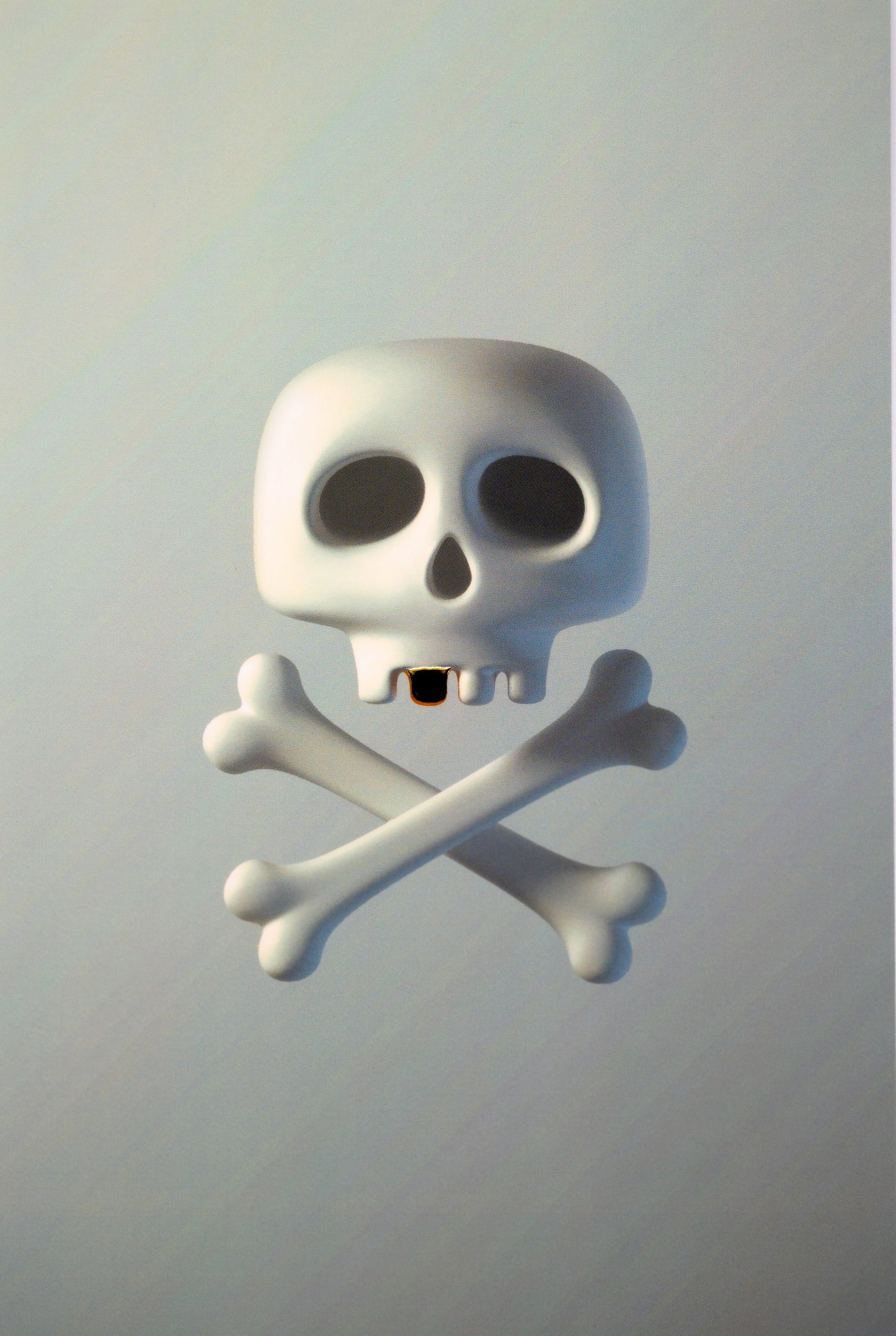 Golden Grin: A Skull and Crossbones Art Print