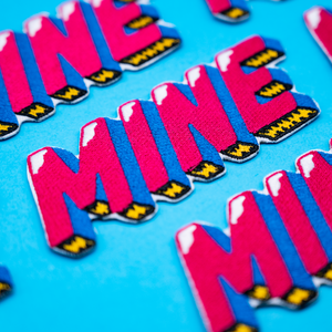 Claim It: Bold 'MINE' Iron-On Embroidered Patch