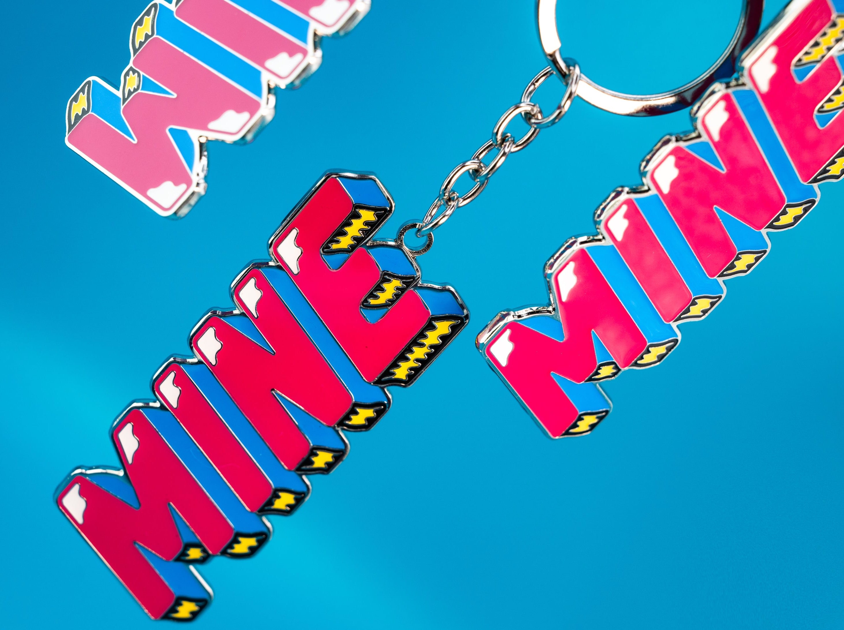 Vibrant Enamel 'MINE' Keychain