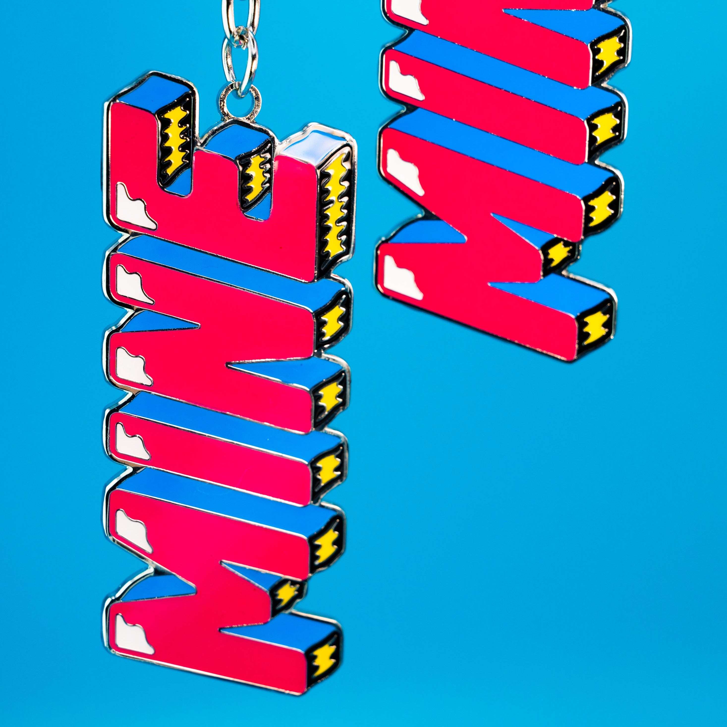 Vibrant Enamel 'MINE' Keychain