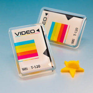 Retro VHS Tape Sleeve Acrylic Pin