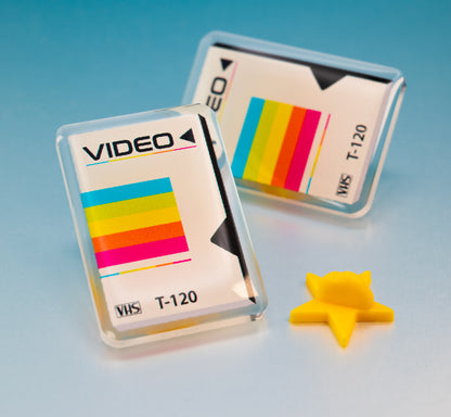 Retro VHS Tape Sleeve Acrylic Pin