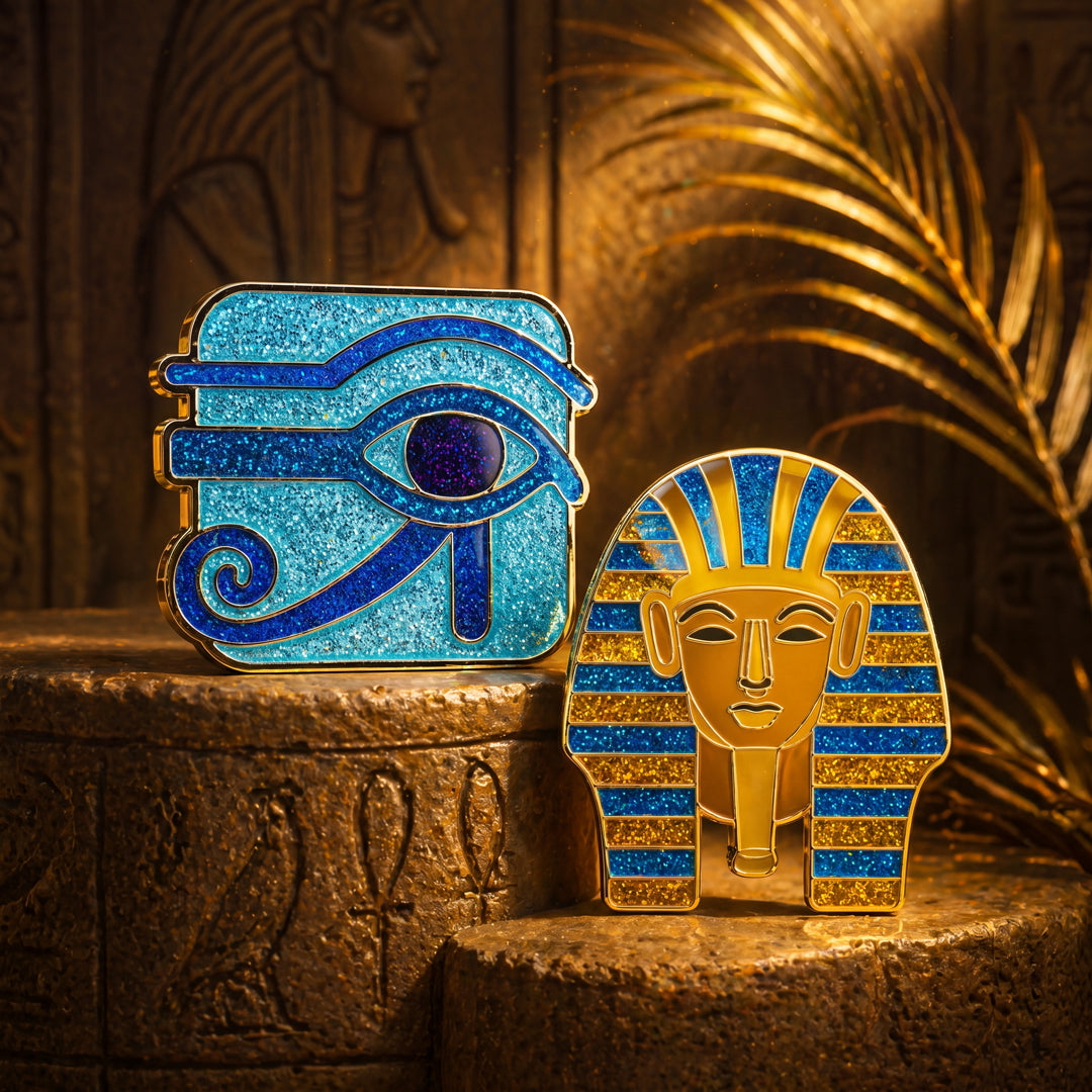 Egyptian Royalty Enamel Pin Bundle | Eye of Horus & King Tut