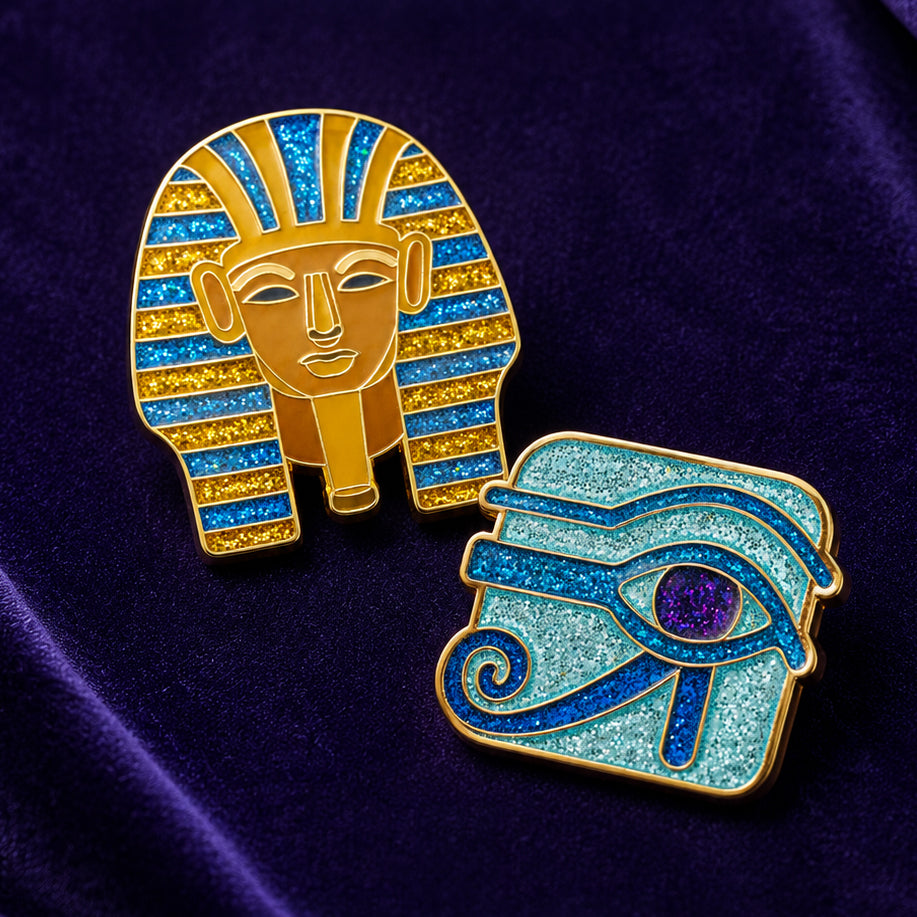 Egyptian Royalty Enamel Pin Bundle | Eye of Horus & King Tut