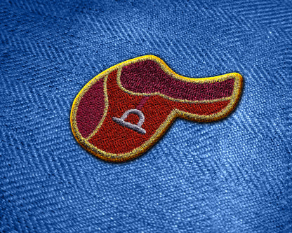 English Riding Saddle Embroidered Iron-On Patch