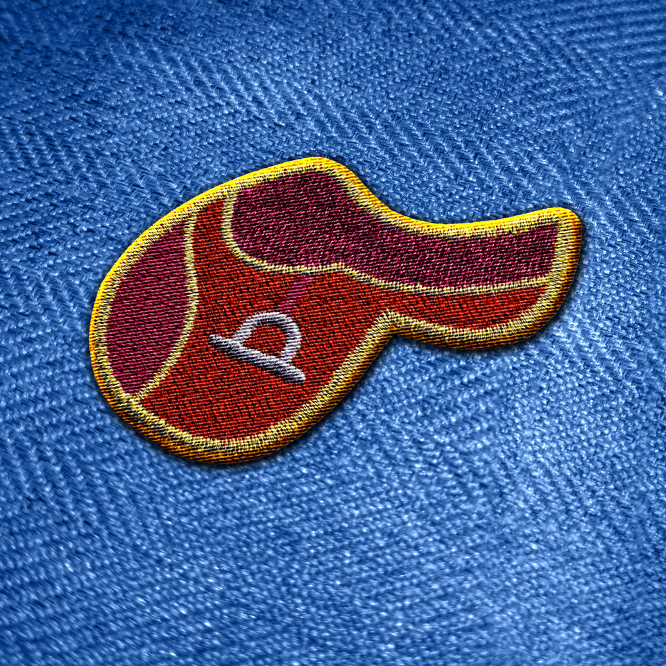 English Riding Saddle Embroidered Iron-On Patch