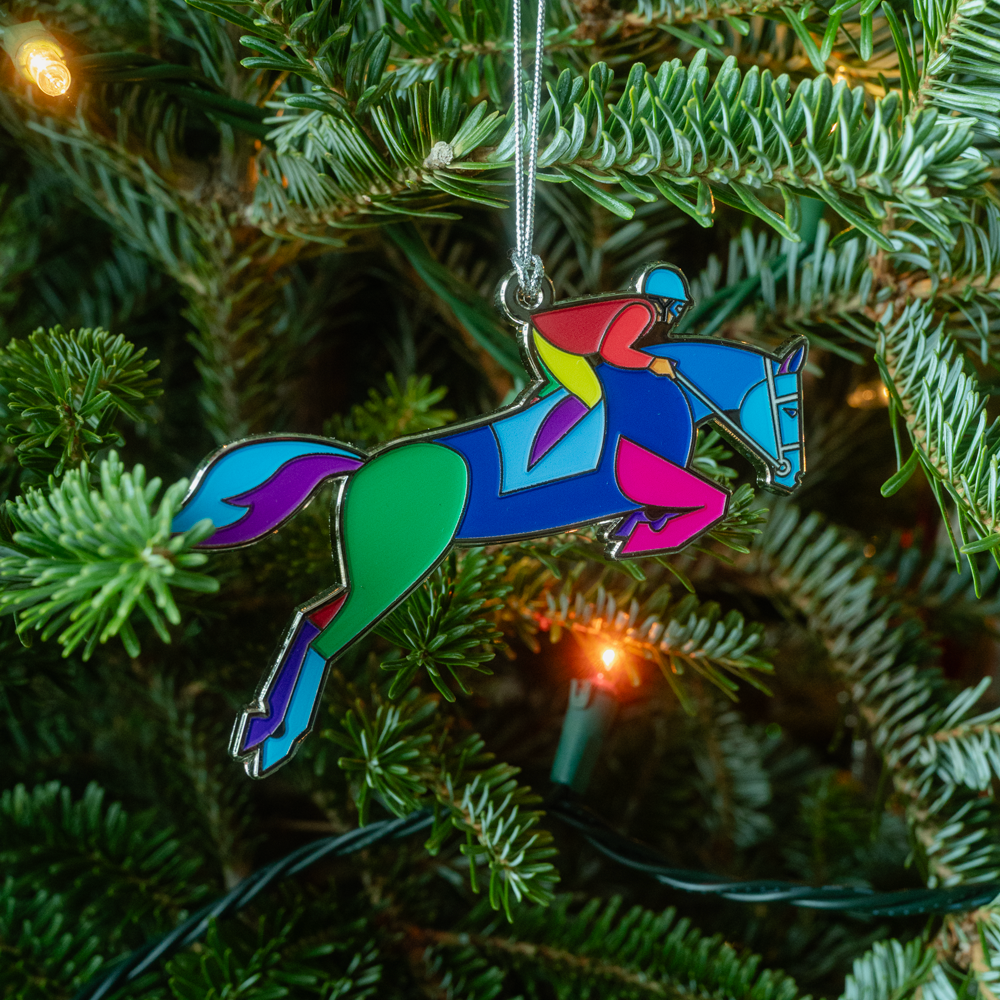 Horse Jumping Equestian Ornament