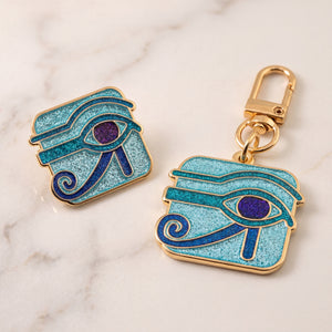 Eye of Horus Enamel Pin & Keychain Charm Gift Set