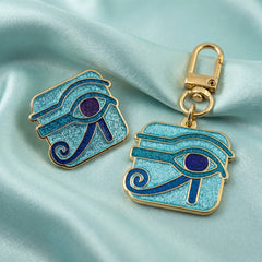 Eye of Horus Enamel Pin & Keychain Charm Gift Set