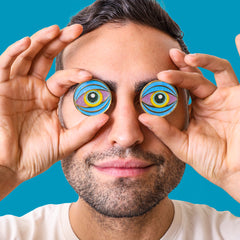 Golden Gaze: Vibrant Glitter Eye Enamel Pin