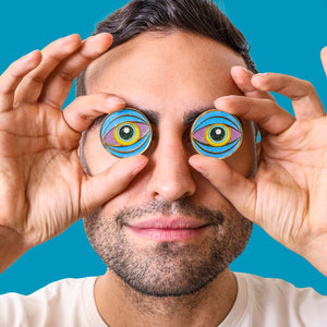 Golden Gaze: Vibrant Glitter Eye Enamel Pin