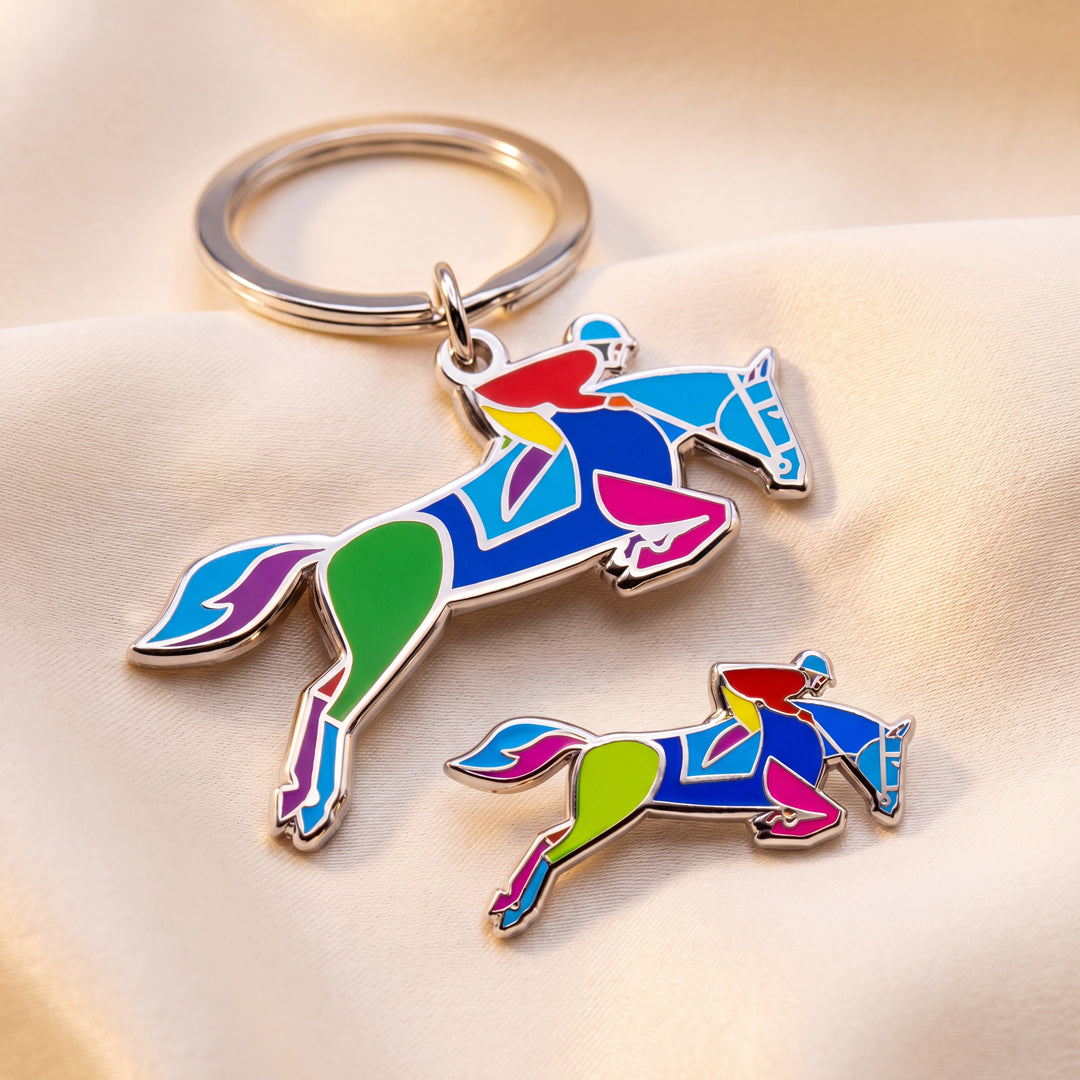 Equestrian Enamel Keychain & Pin Bundle