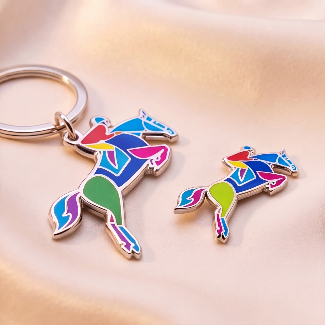 Equestrian Enamel Keychain & Pin Bundle
