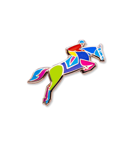 Equestrian Horse Jumping Enamel Pin