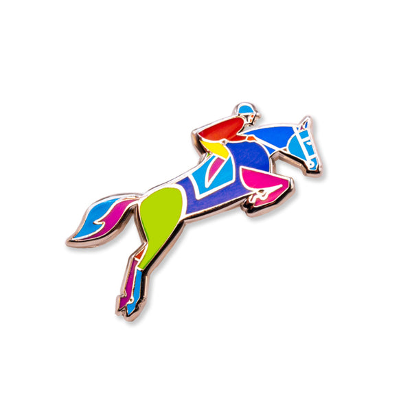 Equestrian Horse Jumping Enamel Pin