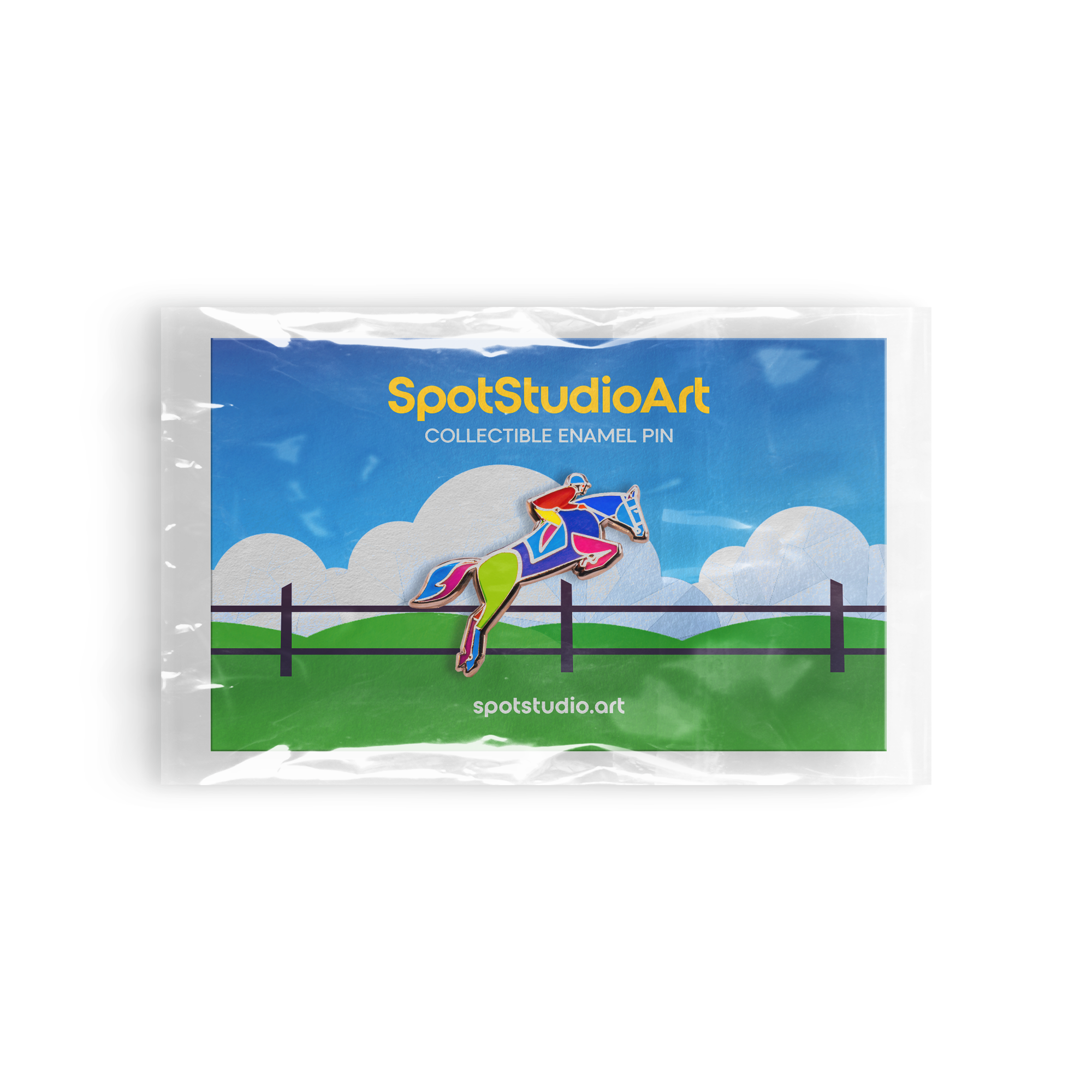 Equestrian Horse Jumping Enamel Pin