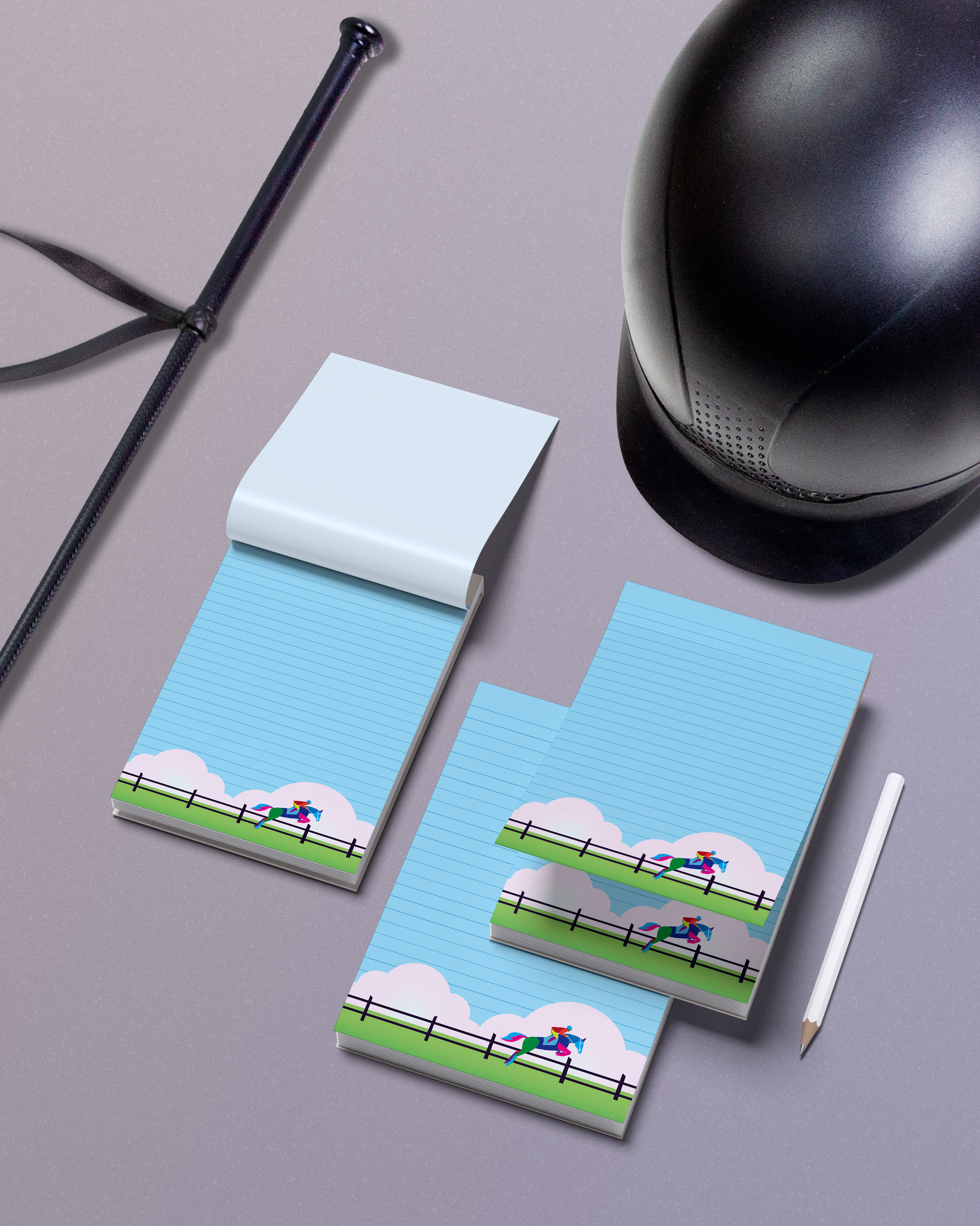 Equestrian Horse Jumping Notepad Set – Pack of 3