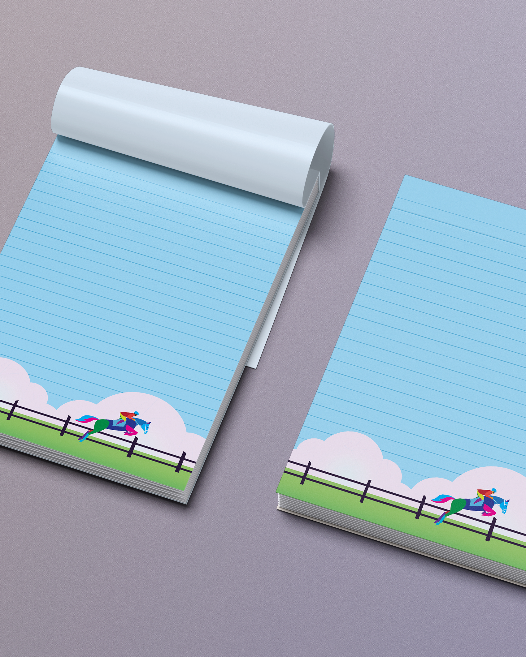 Equestrian Horse Jumping Notepad Set – Pack of 3