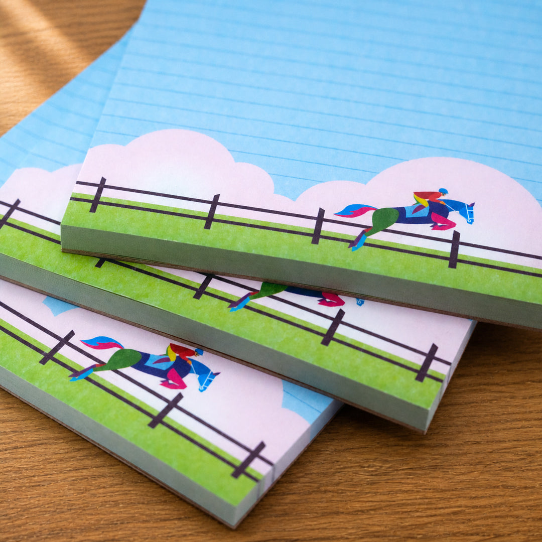 Equestrian Horse Jumping Notepad Set – Pack of 3