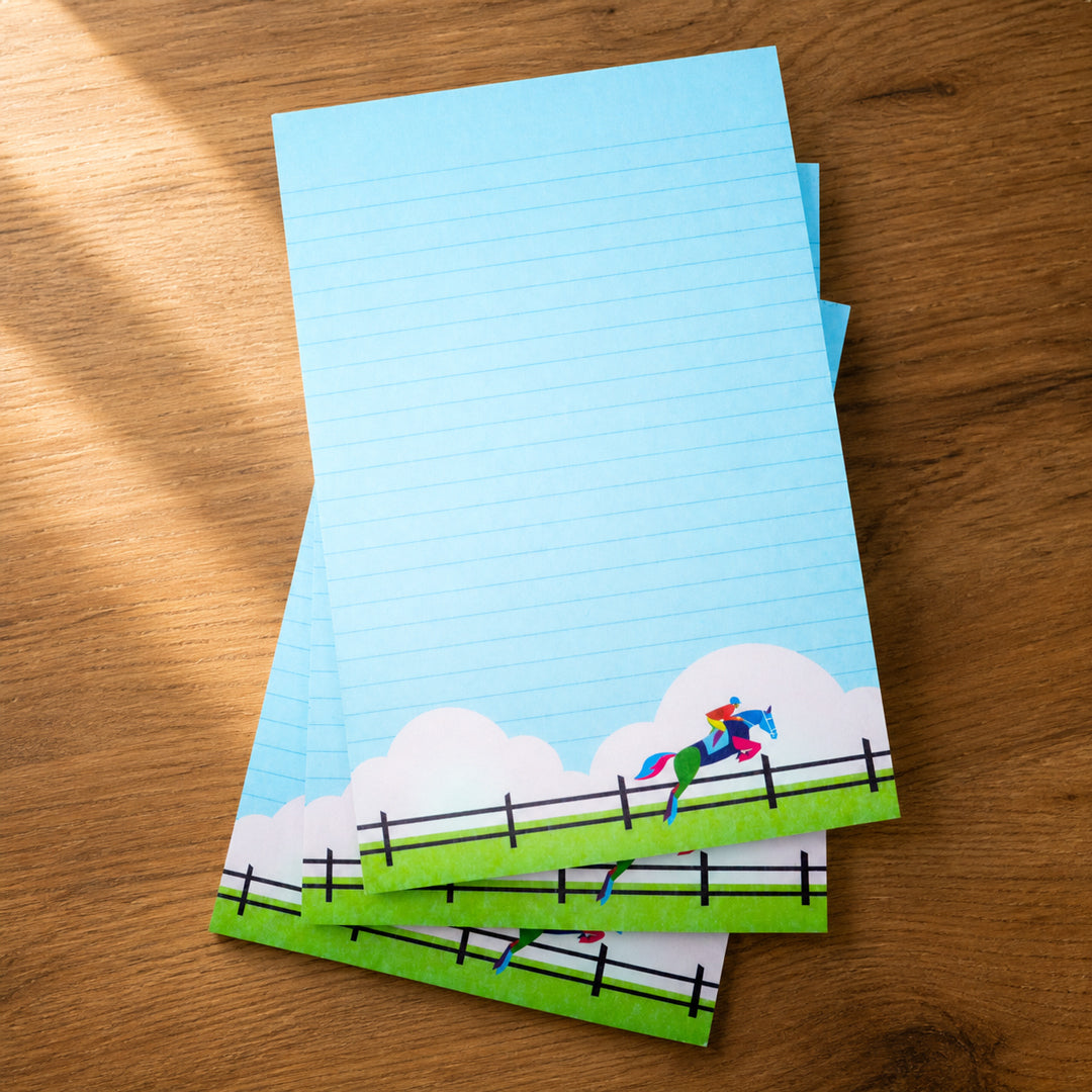 Equestrian Horse Jumping Notepad Set – Pack of 3