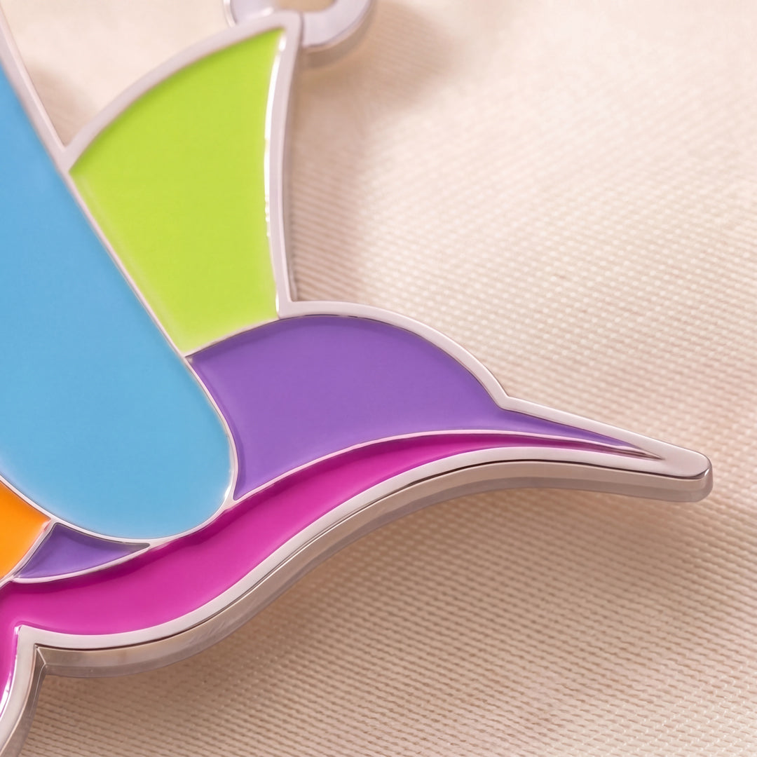 Hummingbird Enamel Pin & Keychain Bundle