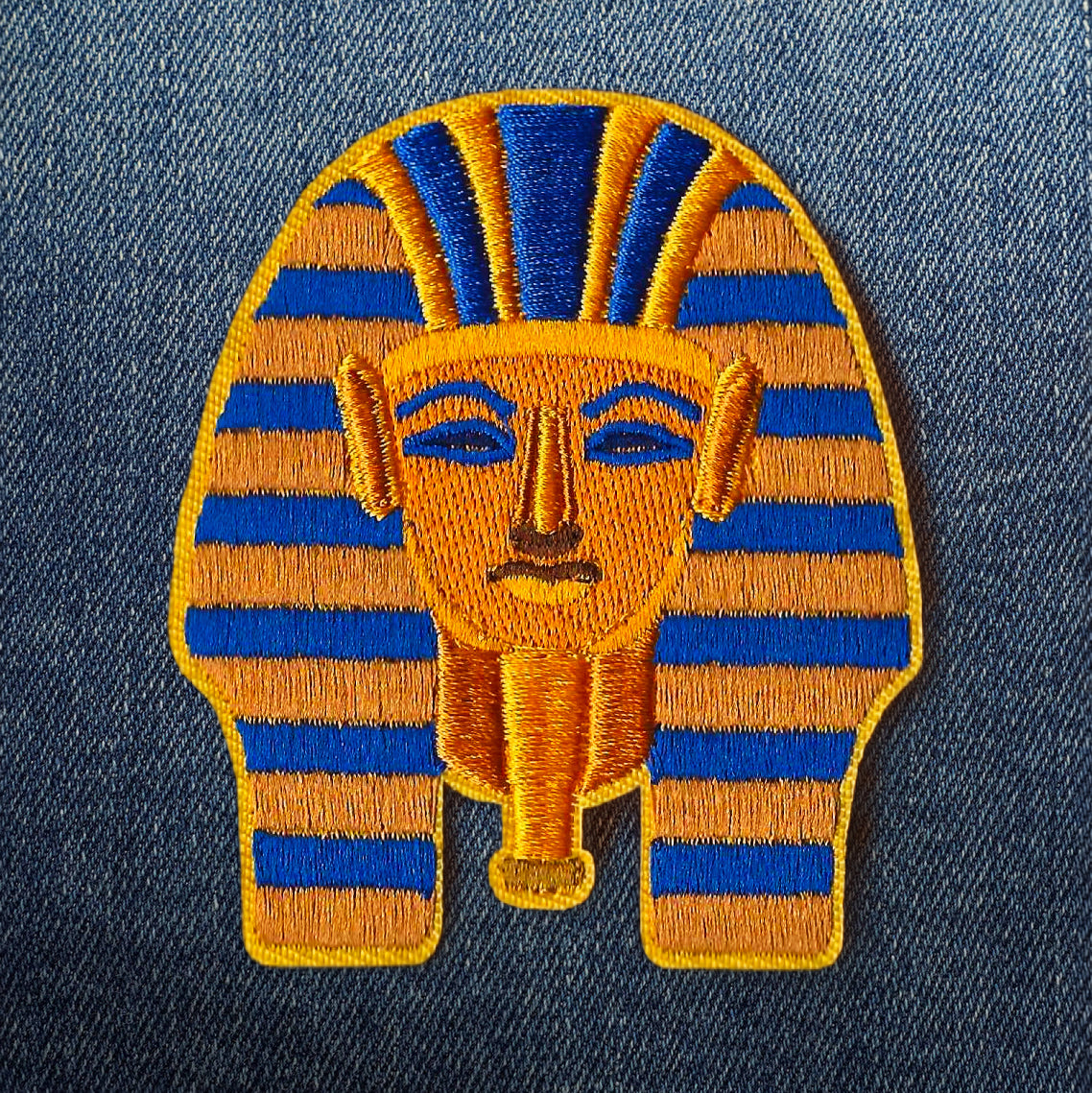 King Tut 3D Embroidered Iron-On Patch