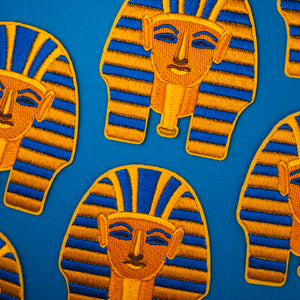 King Tut 3D Embroidered Iron-On Patch