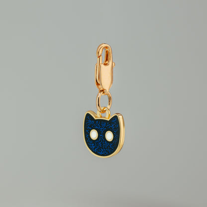 Twilight Kitty: Glowing Enamel Cat Charm