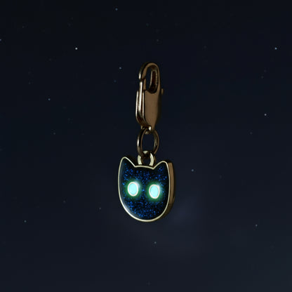 Twilight Kitty: Glowing Enamel Cat Charm