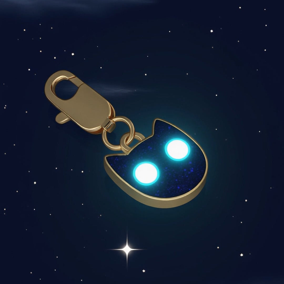 Twilight Kitty: Glowing Enamel Cat Charm