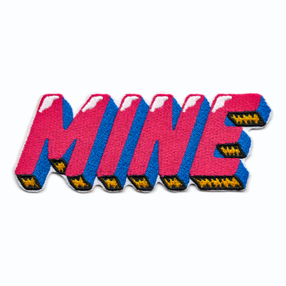 Claim It: Bold 'MINE' Iron-On Embroidered Patch