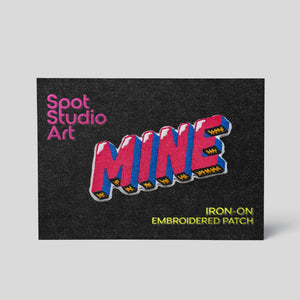 Claim It: Bold 'MINE' Iron-On Embroidered Patch