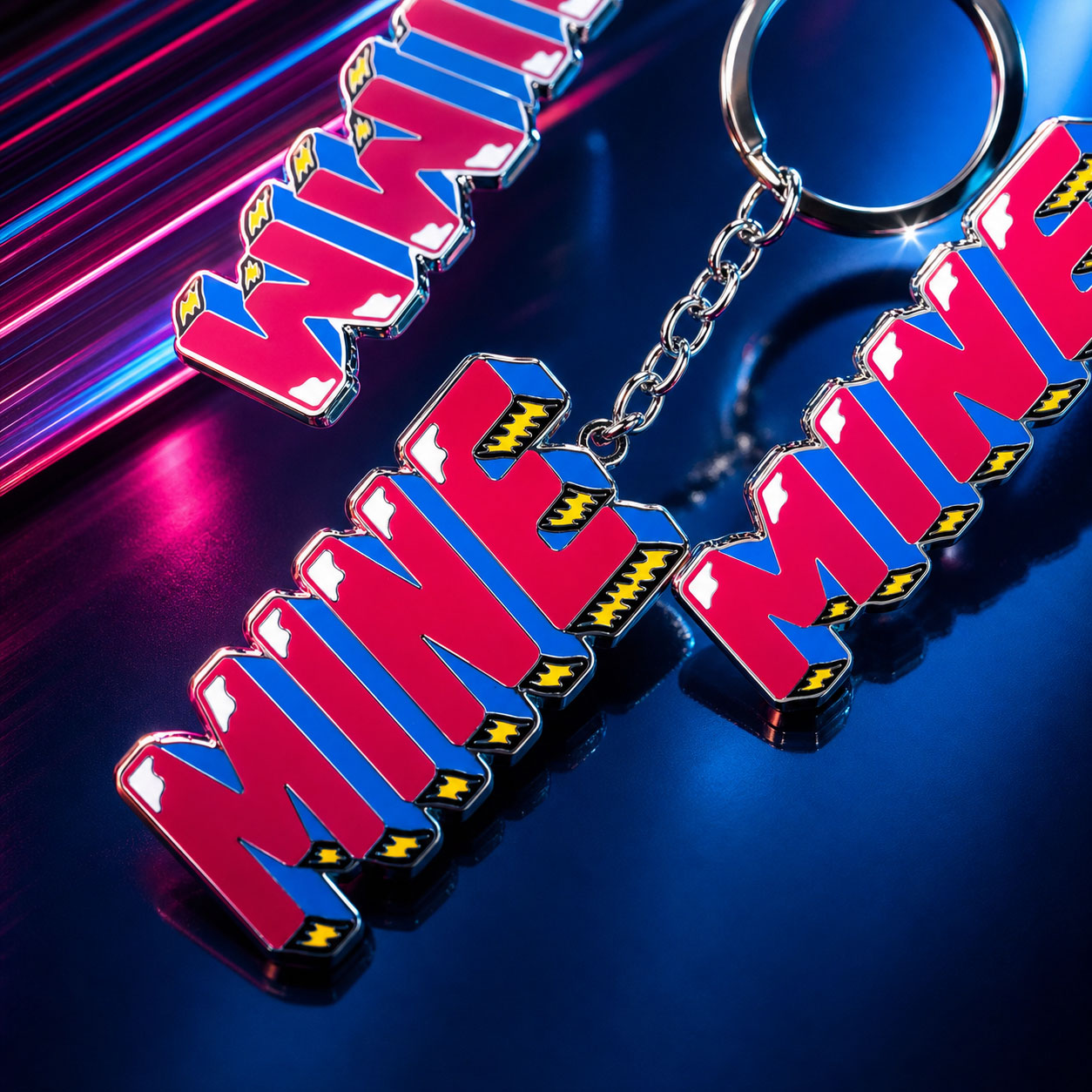 "MINE" Retro Pop Keychain