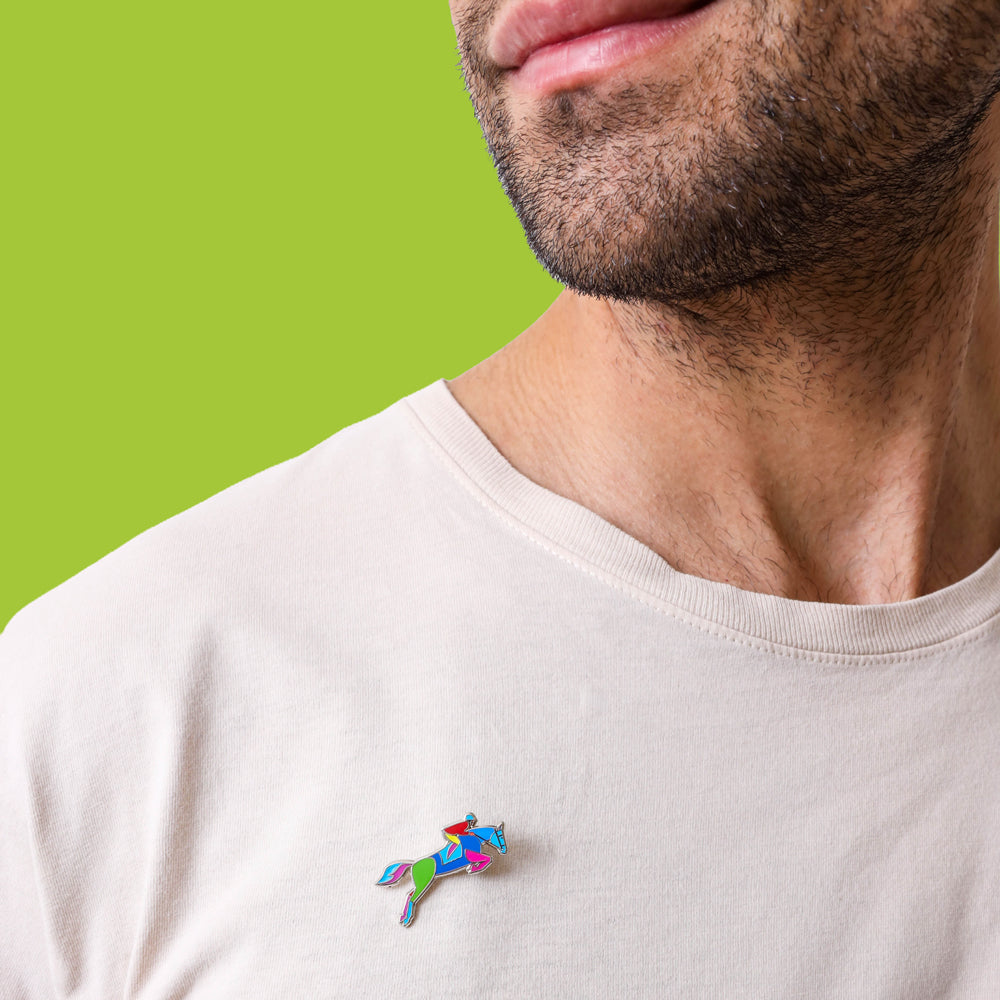 Equestrian Horse Jumping Enamel Pin