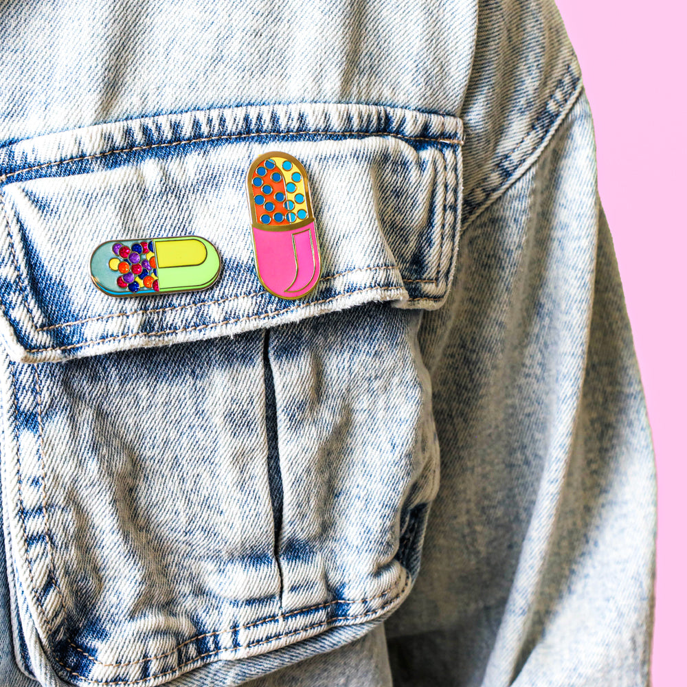 Medical Capsule Pill Enamel Pin Bundle