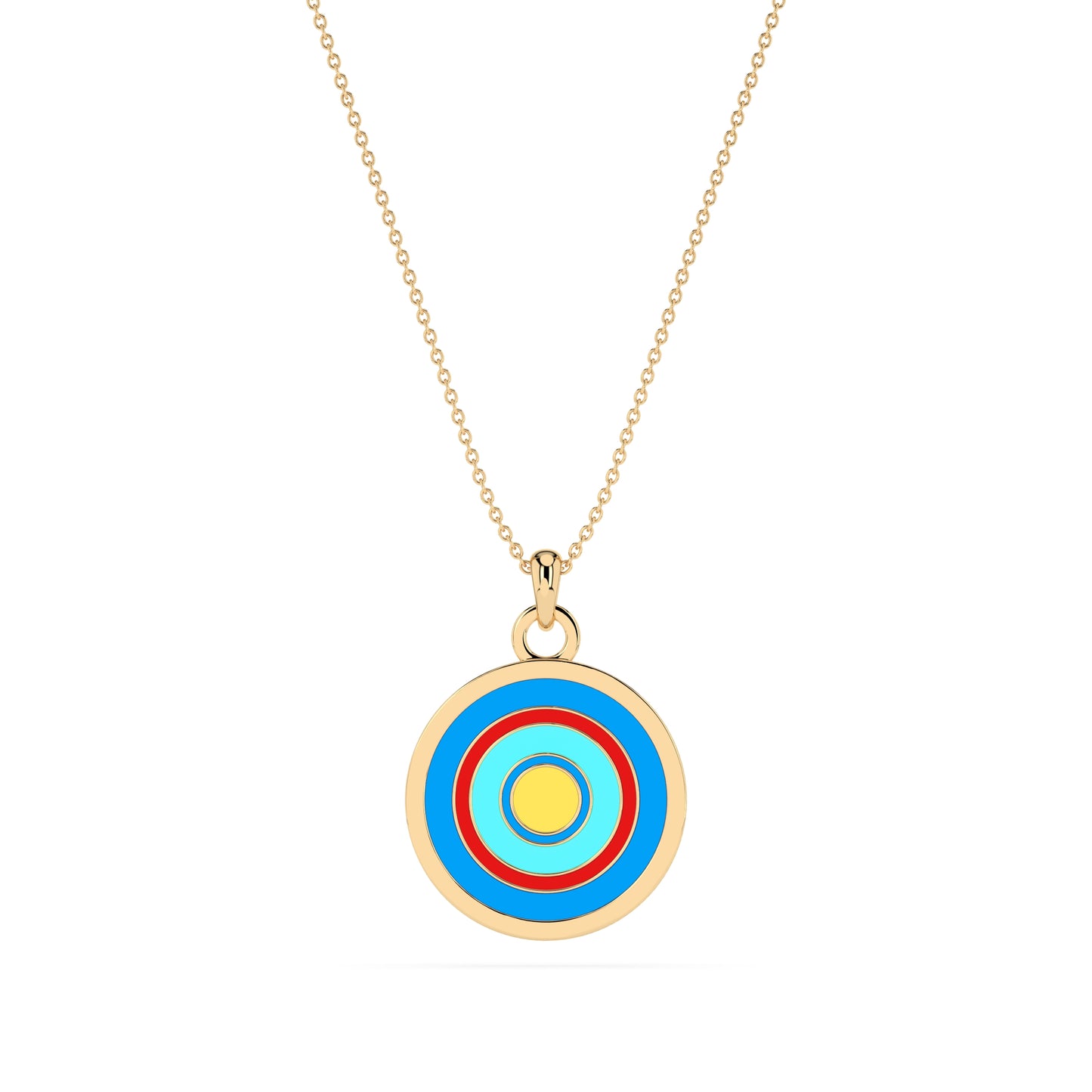 Golden Halo Enamel Pendant Charm