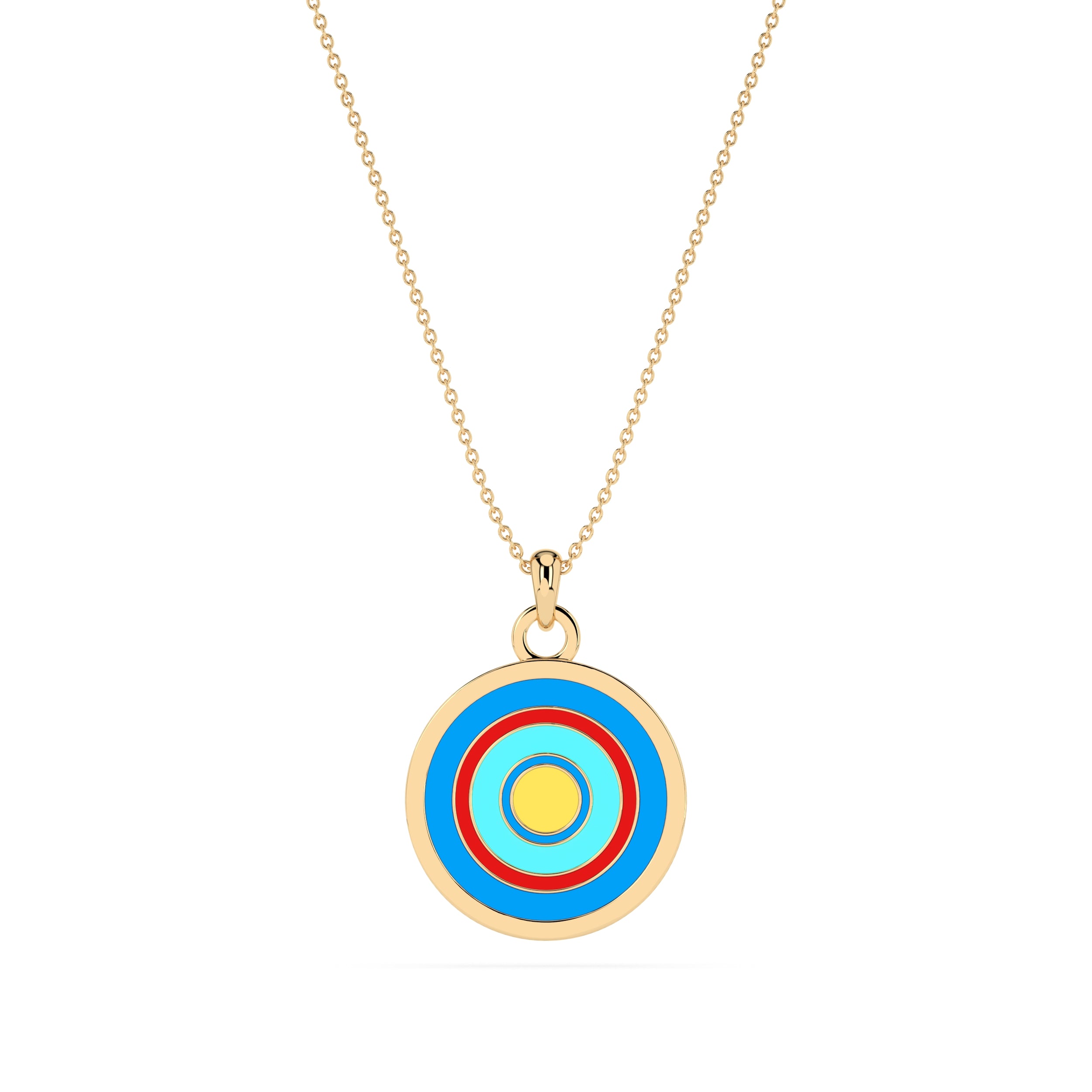 Golden Halo Enamel Pendant Charm