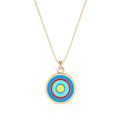 Golden Halo Enamel Pendant Charm