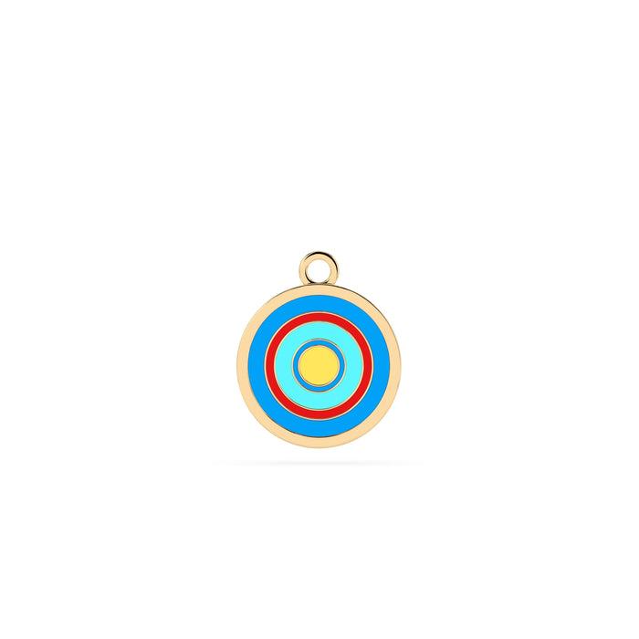 Golden Halo Enamel Pendant Charm Necklace
