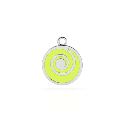 Verdant Vortex Enamel Pendant Charm