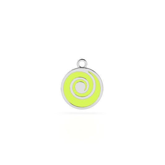 Verdant Vortex Enamel Pendant Charm