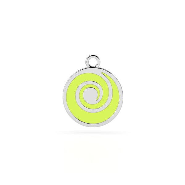 Verdant Vortex Enamel Pendant Charm