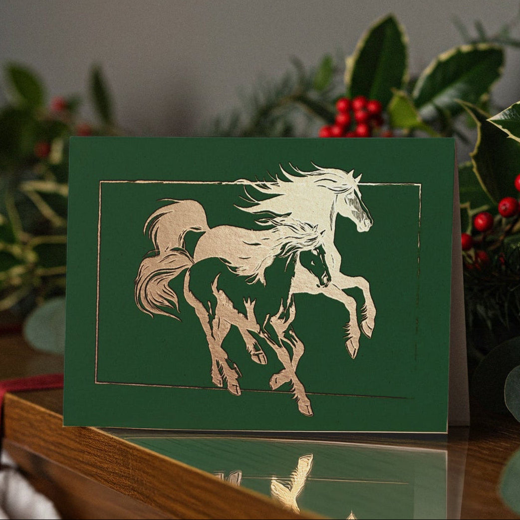 Golden Gallop Horse Greeting Card