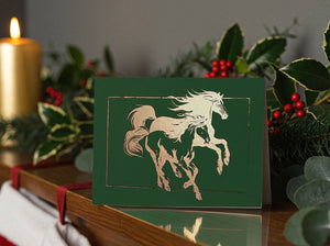 Golden Gallop Foil-Pressed Greeting Card