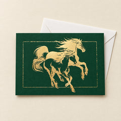 Gold Foil Horse Greeting Card – Blank Inside