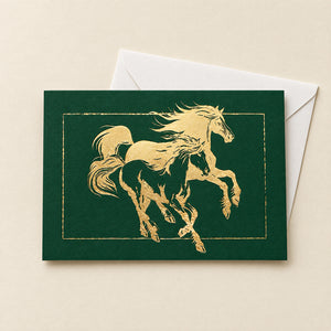 Gold Foil Horse Greeting Card – Blank Inside