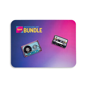 Retro Cassette Tape Enamel Pin Bundle