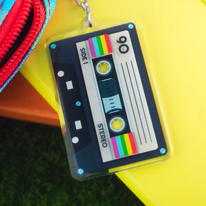 Retro Rewind Cassette Keychain