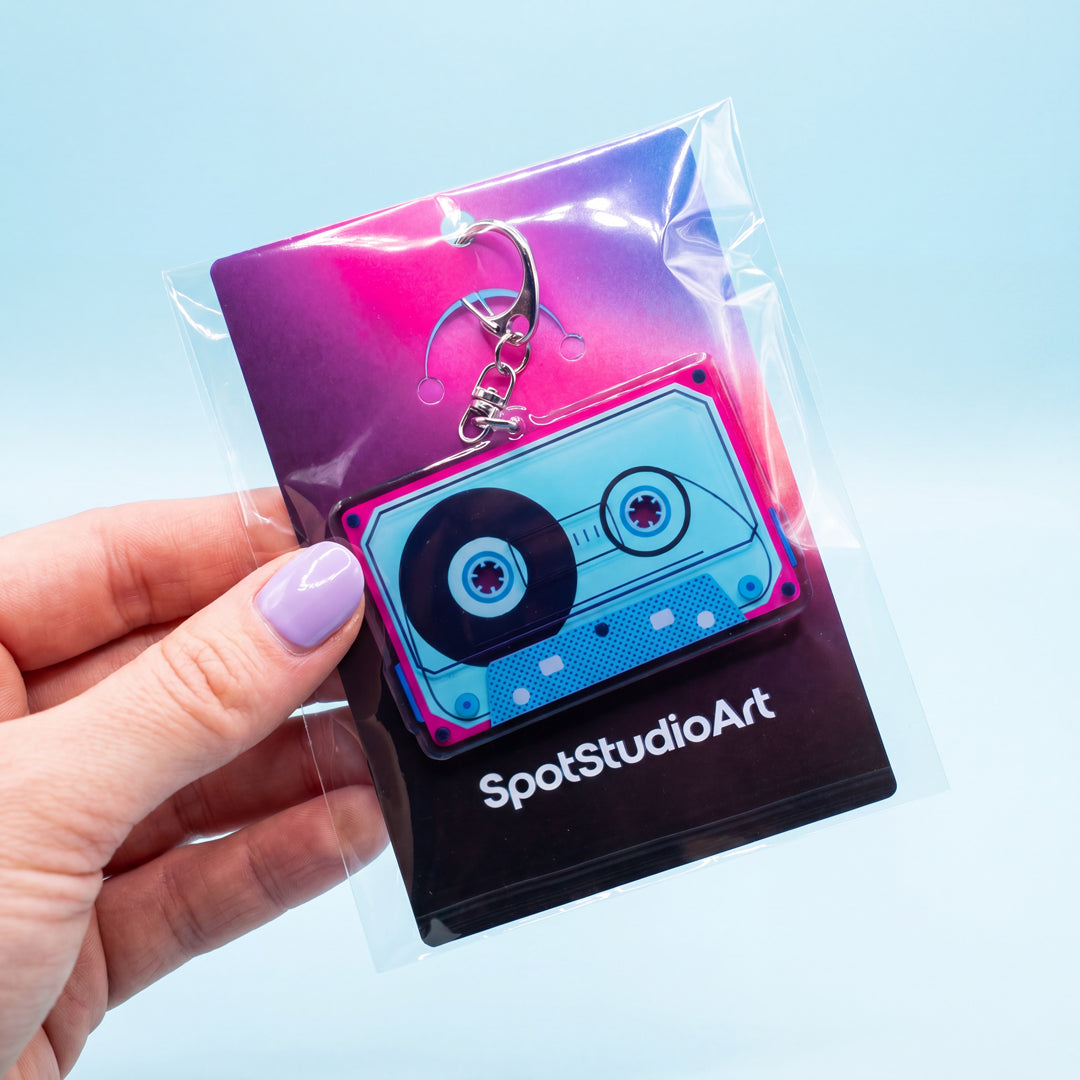 Retro Cassette Tape Keychain